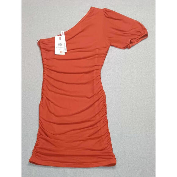 Merokeety Dresses & Skirts - NWT! Merokeety One Sleeved Dress Size M Burnt Orange Color Beautiful Casual Mesh
